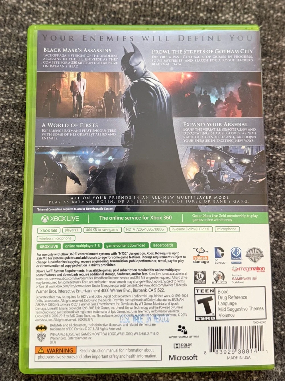 Batman Arkham Origins (Microsoft Xbox 360, 2013)